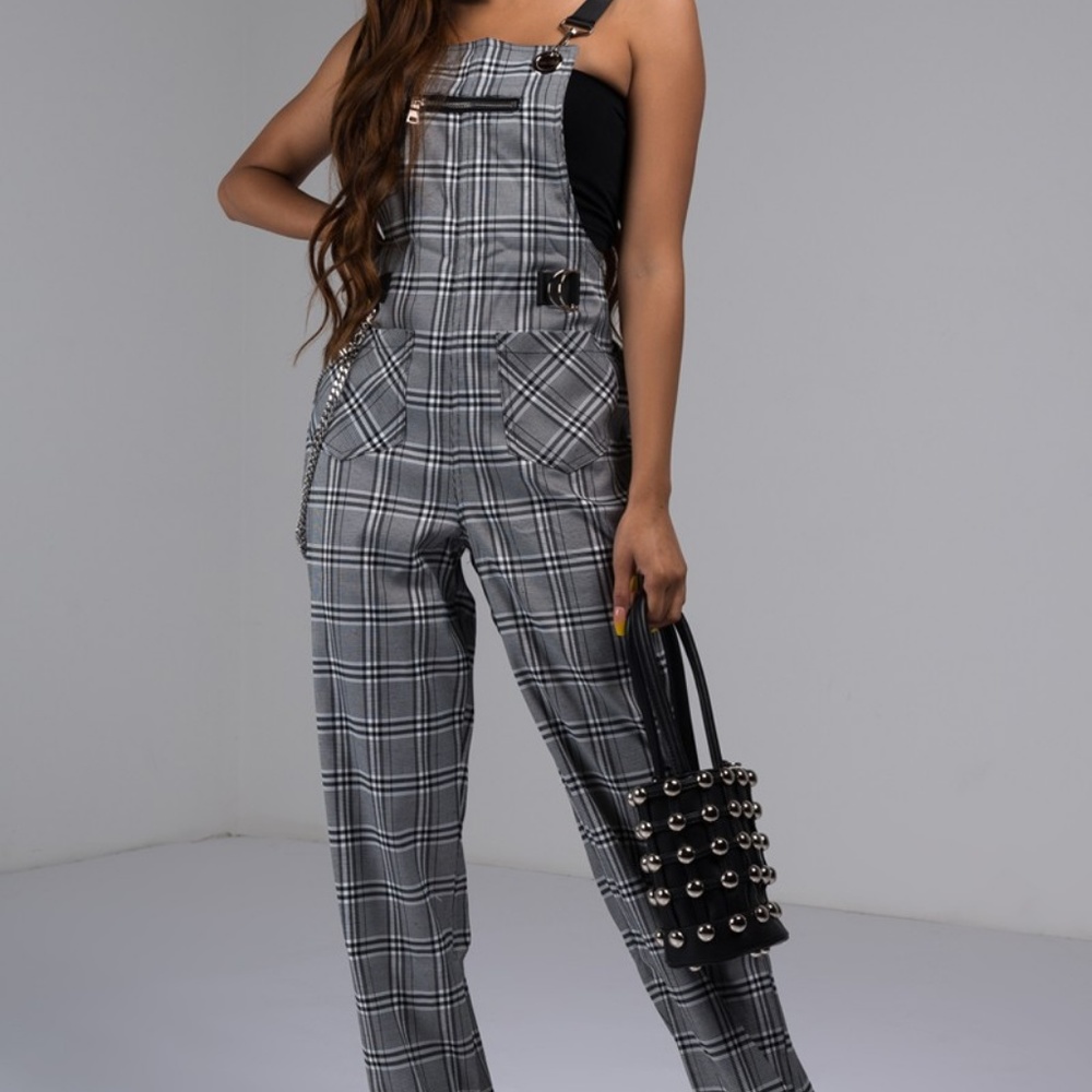 NWT I.AM.GIA Plaid Cobain Overalls - Picture 3 of 7